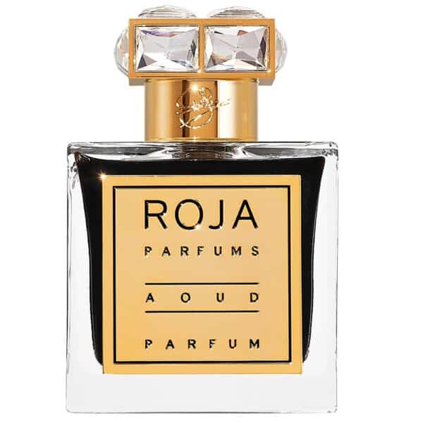 Luxury Roja Aoud Parfum 50ml with elegant gold and crystal accents.