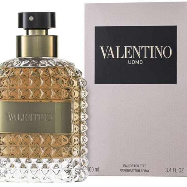 Valentino Uomo EDT perfume bottle with elegant packaging.