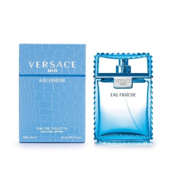 Versace Eau Fraiche EDT 100ml, men's fragrance, fresh and aquatic scent, stylish blue bottle, perfec.