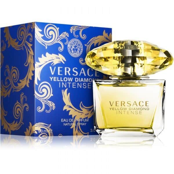 Versace Yellow Diamond Intense EDP perfume bottle with gold cap.