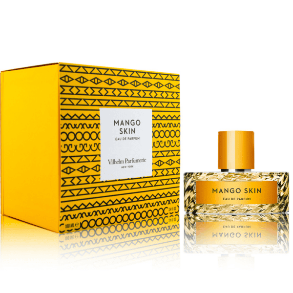 Vilhelm Parfumerie Mango Skin EDP 100ml perfume with vibrant yellow packaging.