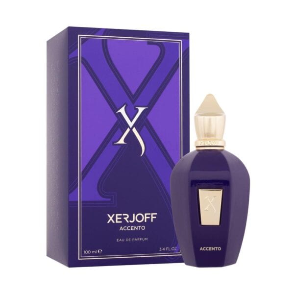 Elegant Xerjoff Accento perfume bottle with packaging for luxury fragrance.