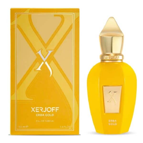 Erba Gold Zerjoff perfume bottle with packaging.