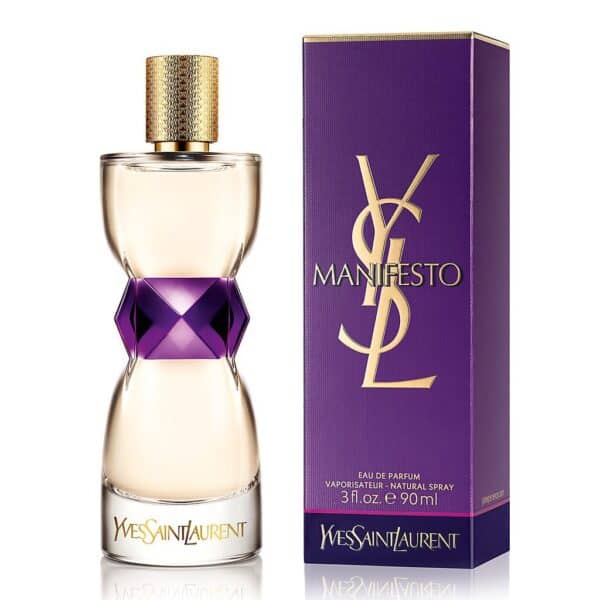 Yves Saint Laurent Manifesto EDP perfume bottle and box, luxurious fragrance for women.