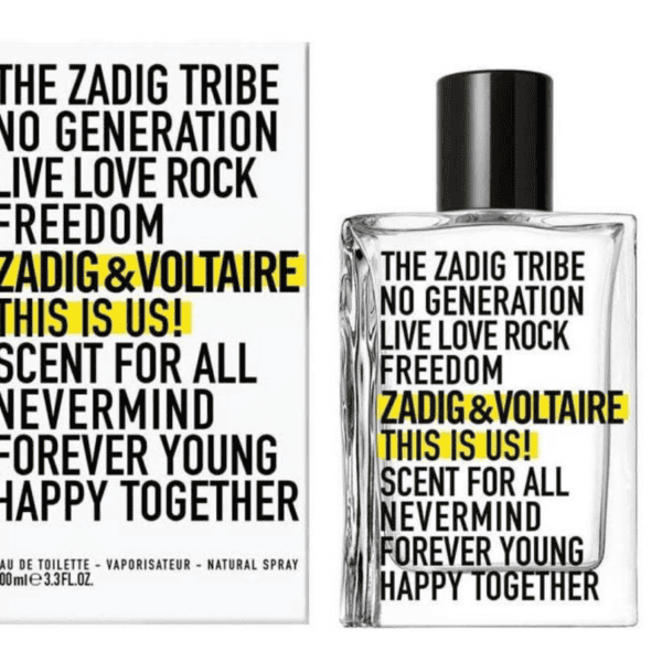 Zadig & Voltaire This Is Us EDT 100ml perfume bottle with bold text design.
