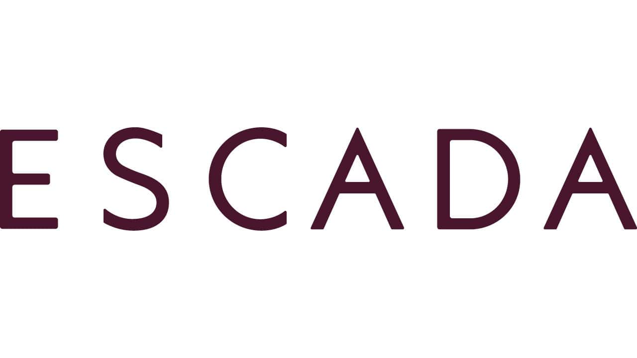 Escada logo, representing a high-end fashion brand known for elegant clothing and accessories.