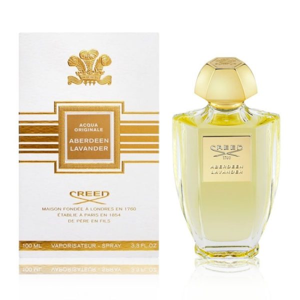 Creed Aberdeen Lavender EDP perfume bottle with packaging, luxurious fragrance for men and women.