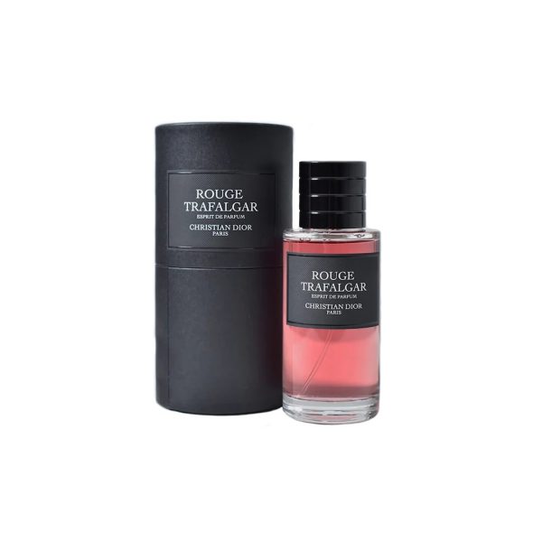 Elegant Christian Dior Rouge Trafalgar perfume bottle with black packaging.