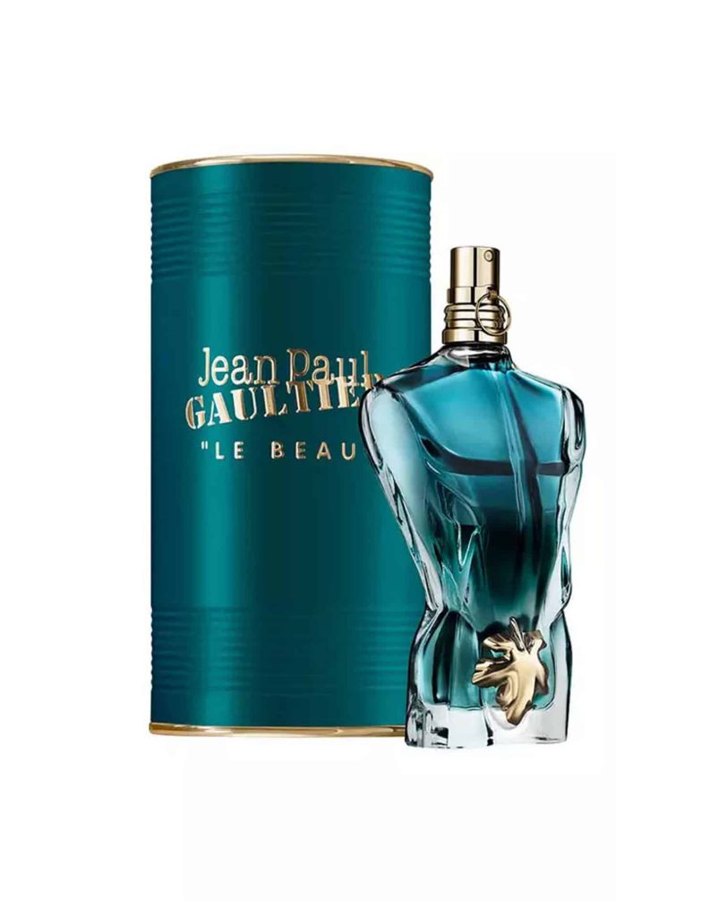 Home 22 Elegant Jean Paul Gaultier Le Beau EDP perfume bottle with matching packaging.